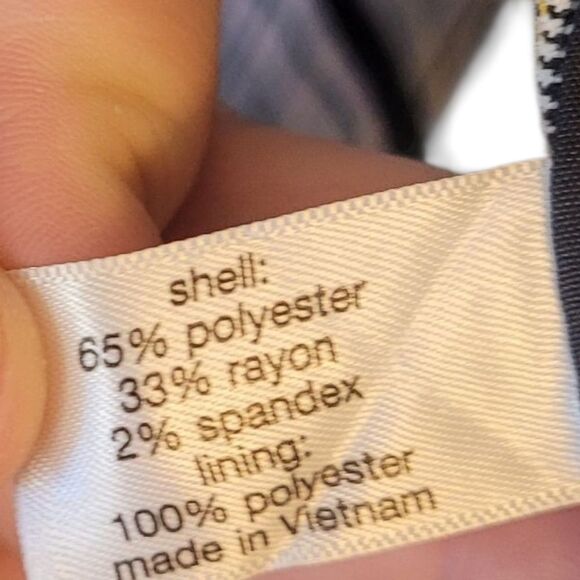 Lane Bryant Women's Neutral Pink Houndstooth Plaid Blazer Size 16 - Picture 6 of 7